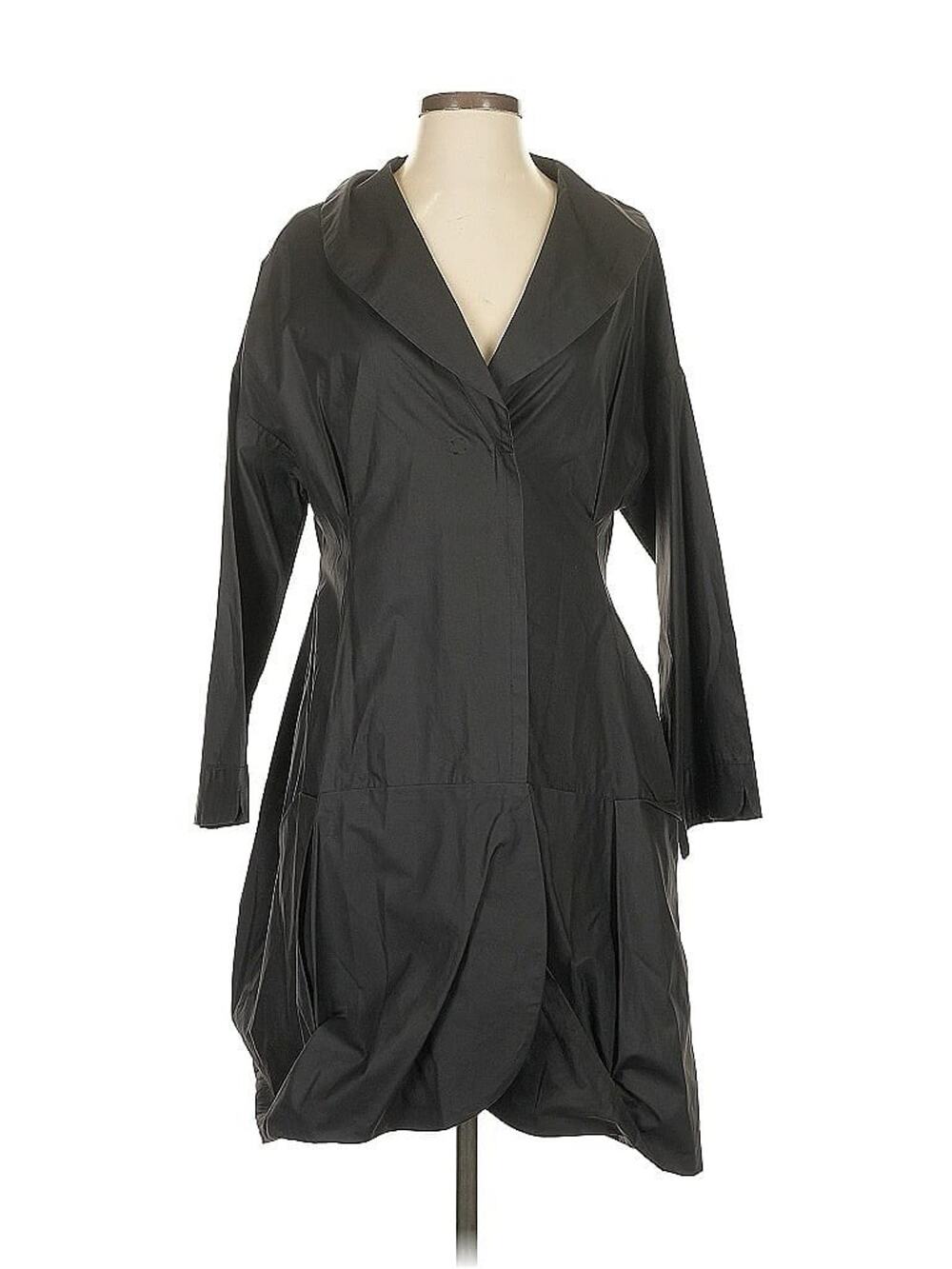 lungta de fancy Black Opera Coat Draped Cotton 4